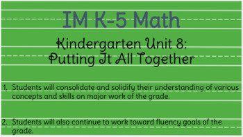 Preview of IM Kindergarten Math (TM) Unit Eight (All Sections) Google Slides
