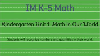 Preview of IM Kindergarten Math (TM) Unit One (All Sections) Google Slides