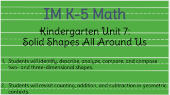 Preview of IM Kindergarten Math (TM) Unit Seven (All Sections) Google Slides