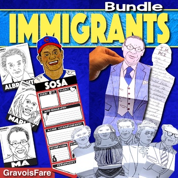 Preview of IMMIGRATION BUNDLE: Big Galoots and Biography Banners of Famous Immigrants