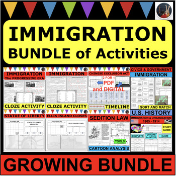 Preview of IMMIGRATION & URBANIZATION GROWING BUNDLE of Activities U.S. History