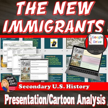 Preview of IMMIGRATION to America -Gilded Age- Presentation - Cartoon Analysis -PDF Digital