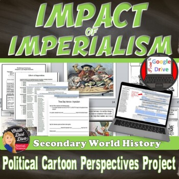 Preview of IMPACT of IMPERIALISM Perspectives | Political Cartoon Project | Print & Digital