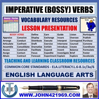 Preview of IMPERATIVE VERBS OR BOSSY VERBS - POWERPOINT PRESENTATION