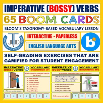 Preview of IMPERATIVE VERBS OR BOSSY VERBS - 65 BOOM CARDS