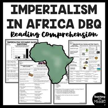 Preview of Imperialism in Africa Document-Based Questions Worksheet DBQ Colonialism