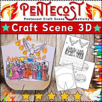 Preview of Pentecost Craft Scene for Kindergarten to 2th Grade⭐Best Pentecost Craft 3D⭐
