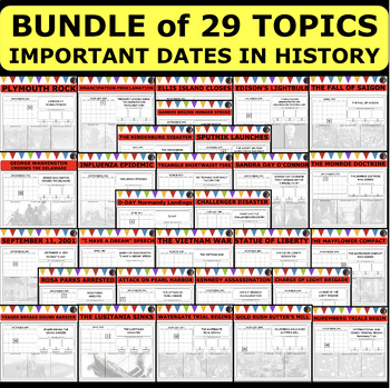 Preview of IMPORTANT DAY IN HISTORY BUNDLE of Activities U.S. History and MORE!!!