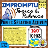 IMPROMPTU Topics & Feedback Forms | 160 Topics & Included Rubrics