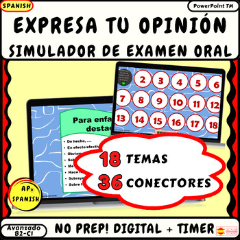 Preview of Pre and AP Spanish speaking practice 18 temas, 36 expresiones, Oral exam