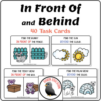 Preview of IN FRONT OF and BEHIND Task Cards