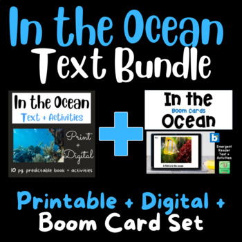 Preview of IN THE OCEAN Nonfiction Text and Activities Boom Cards Plus Printables