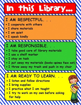 Preview of IN THIS LIBRARY editable poster to display expectations