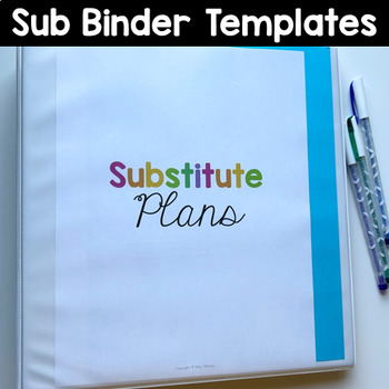 Preview of Substitute Binder Templates with Sub Seating Charts Editable