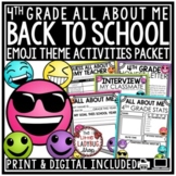 Emoji Theme First Week Back to School Activities 4th Grade