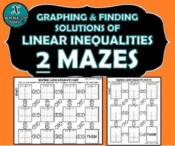 Preview of INB ACTIVITY MAZES - Graphing & Solving Linear Inequalities