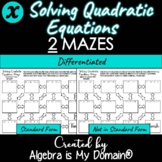 INB ACTIVITY MAZES - Algebra - Solving Quadratic Equations