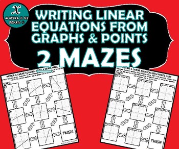 Preview of INB ACTIVITY MAZES - Writing Equations from Graphs & Points