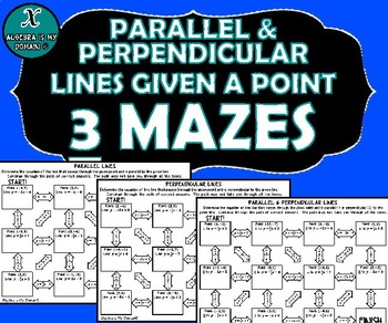 Preview of INB ACTIVITY MAZES - Writing Equations of Parallel & Perpendicular Lines