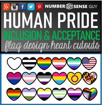 Preview of INCLUSION FLAG HEART CUTOUTS