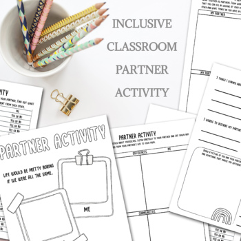 Preview of INCLUSIVE CLASSROOM ACTIVITY, SIMILARITIES & DIFFERENCES PARTNER INTERVIEW,