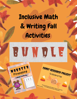 Preview of INCLUSIVE FALL/HALLOWEEN MATH AND WRITING ACTIVITIES BUNDLE | Seasonal Work