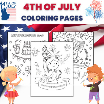 Preview of INDEPENDENCE DAY 4th of July COLORING PAGES Activity