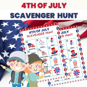 Preview of INDEPENDENCE DAY 4th of July SCAVENGER HUNT Activity