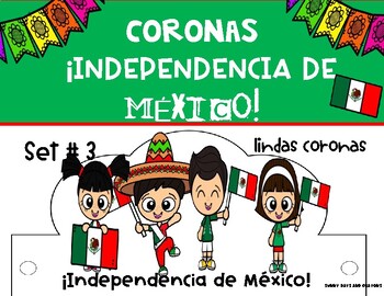 Preview of INDEPENDENCIA DE MEXICO CORONAS MEXICAN INDEPENDENCE CROWNS HATS SPANISH