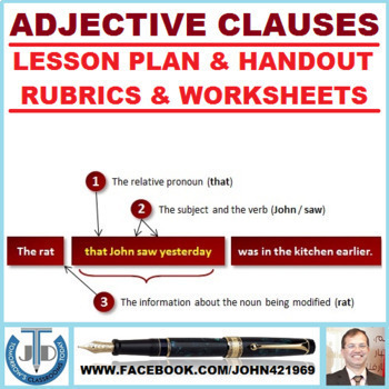 Preview of ADJECTIVE CLAUSE OR RELATIVE CLAUSE - UNIT LESSON PLAN