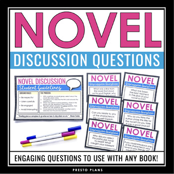 Preview of Independent Novel Discussion Questions - Book Club or Literature Circle Activity