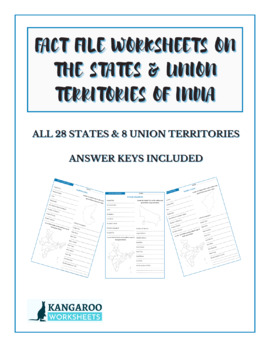 Preview of INDIA STATES & UNION TERRITORIES - Fact File Worksheets