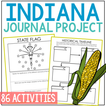 Preview of INDIANA State History Research Project | Social Studies Activity Worksheets