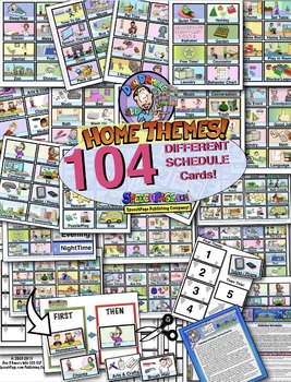 Preview of INDIVIDUAL HOME Picture Schedule 104 Cards! W/ Ideas & 20 Display Page Options!