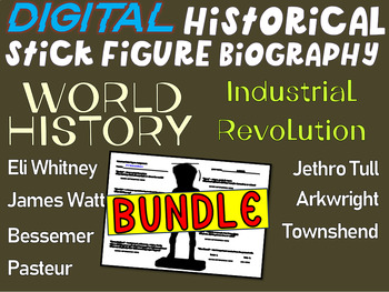 Preview of INDUSTRIAL REVOLUTION BUNDLE (H.S. World History) Google Doc Stick Figures