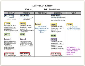 Preview of ** INDUSTRIALIZATION - FREE LESSON PLAN **