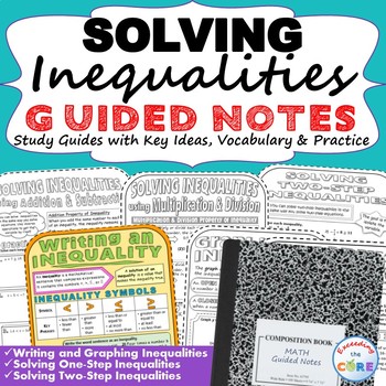 Preview of INEQUALITIES Doodle Math - Interactive Notebooks (Guided Notes)