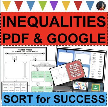 Preview of INEQUALITIES KEY WORDS MATH SORT FOR SUCCESS Activity (PDF & GOOGLE SLIDES)