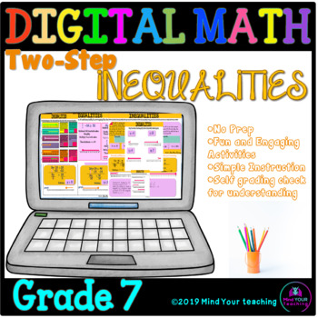 Preview of INEQUALITIES MATH DIGITAL ACTIVITY-7th GRADE MATH