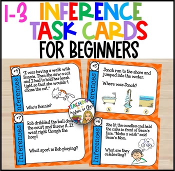 Preview of INFERENCE TASK CARDS for Beginners 1-3 Grade
