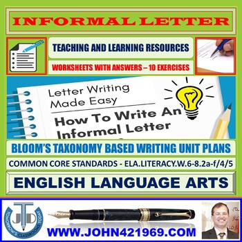 Preview of INFORMAL LETTER: 10 WORKSHEETS WITH ANSWERS