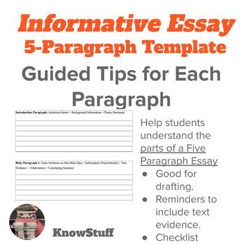 Preview of INFORMATIVE WRITING: Rough Draft of 5-Paragraph Essay Template