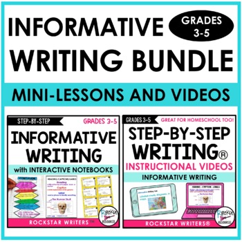 Preview of INFORMATIVE WRITING UNIT WITH INFORMATIVE MINI-LESSON VIDEOS - DISTANCE LEARNING