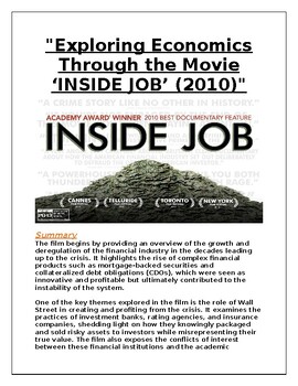 Preview of INSIDE JOB (2010) -- Economics Through Film [2008 Housing Market Crash]