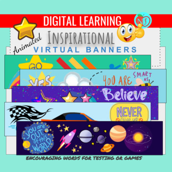 Preview of INSPIRATIONAL ANIMATED Virtual BANNERS | 1O MOTIVATION BANNERS |GOOGLE CLASSROOM