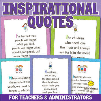 Preview of INSPIRATIONAL QUOTES for Teachers | Motivational Posters | Office Decor