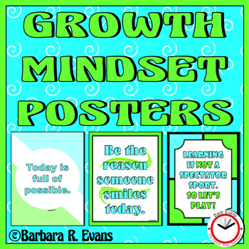 Preview of INSPIRING QUOTATIONS POSTERS Blue Green Classroom Decor Critical Thinking GATE