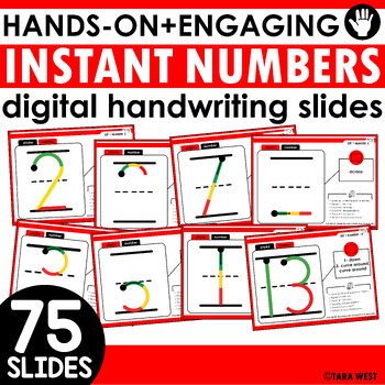 Preview of INSTANT Numbers Handwriting Slides Hands-On + Engaging