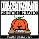 INSTANT Printable Practice Sheets: OCTOBER