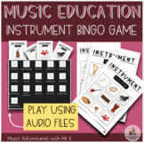 AUDIO INSTRUMENT BINGO! Game with Musical Sounds and Flashcards